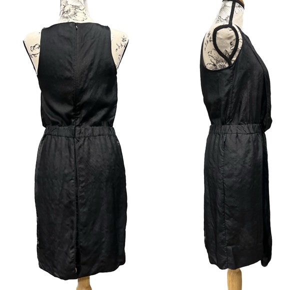 Calvin Klein Metallic Black Sleeveless Silk Dress Size: 0 - Picture 3 of 6